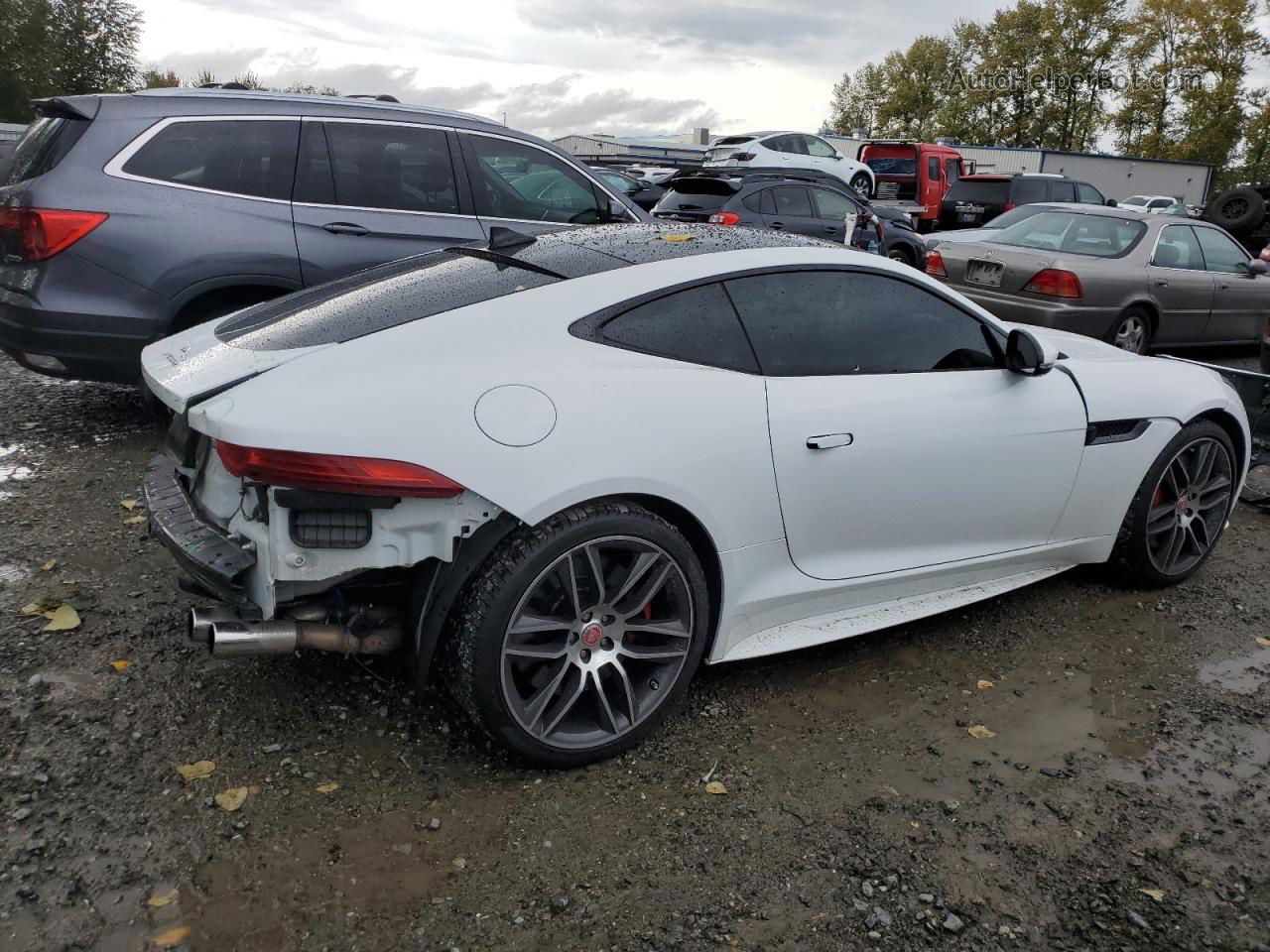 2016 Jaguar F-type R White vin: SAJWJ6DL1GMK34473