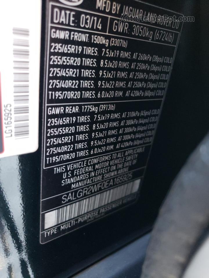 2014 Land Rover Range Rover  Black vin: SALGR2WF0EA165925