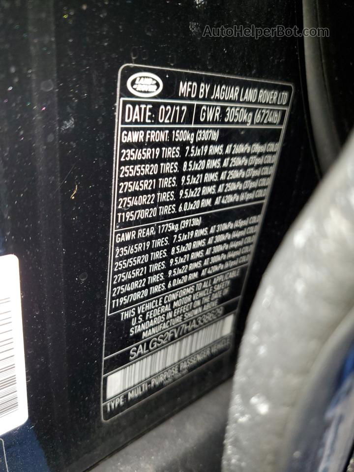 2017 Land Rover Range Rover Hse Черный vin: SALGS2FV7HA338629