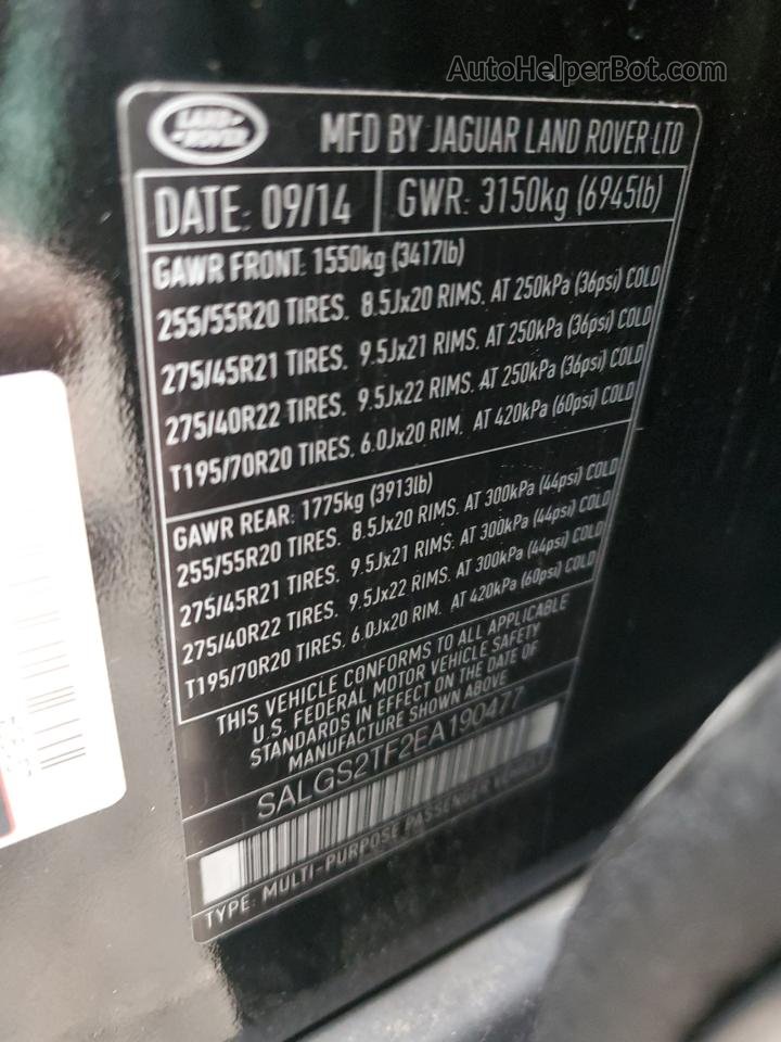 2014 Land Rover Range Rover Supercharged Black vin: SALGS2TF2EA190477
