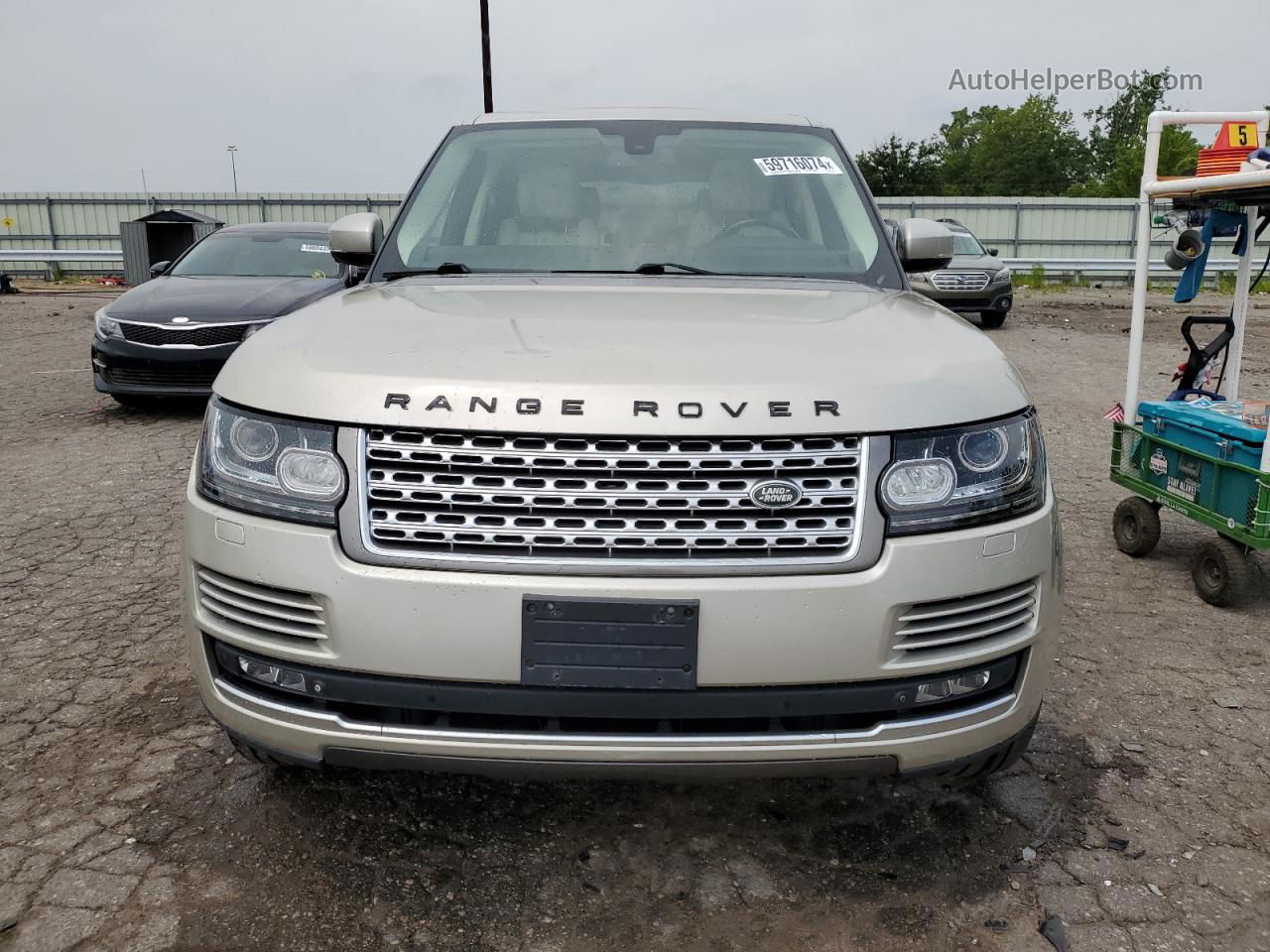 2014 Land Rover Range Rover Hse Beige vin: SALGS2WF7EA135776