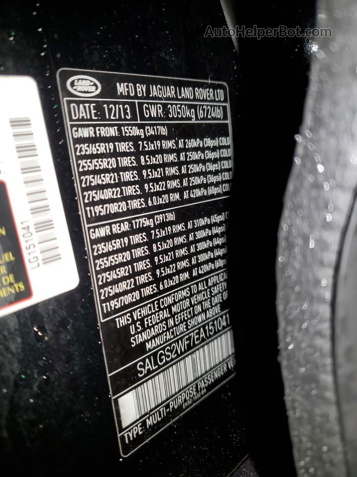 2014 Land Rover Range Rover Hse Black vin: SALGS2WF7EA151041