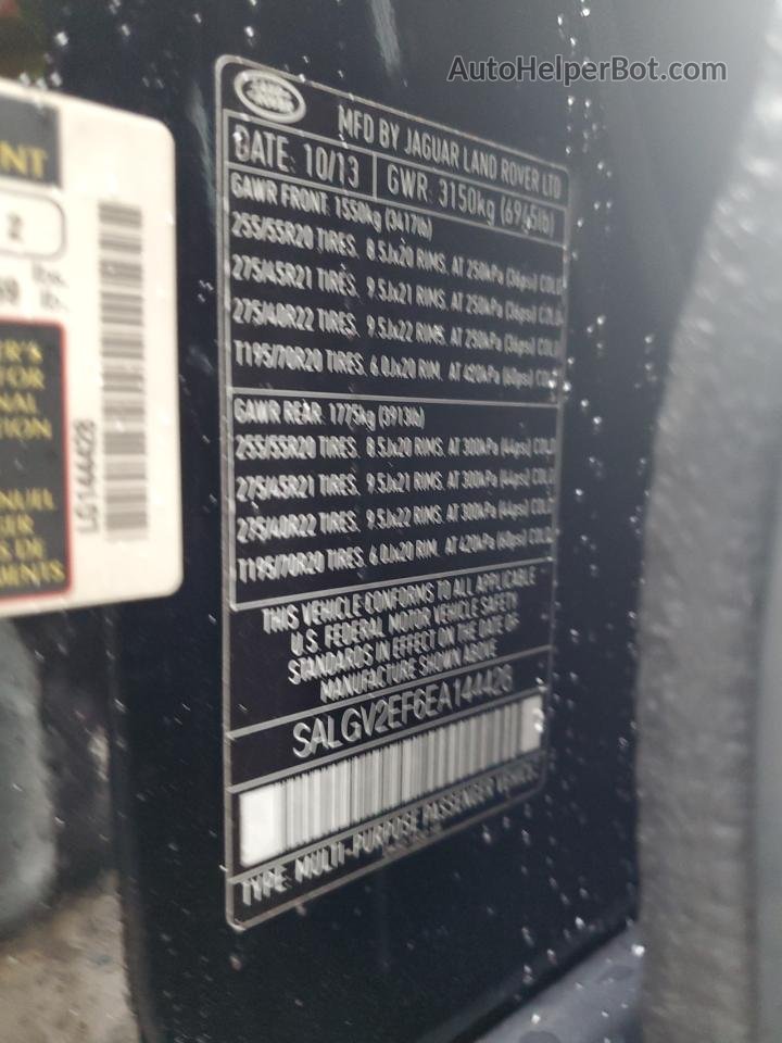 2014 Land Rover Range Rover Autobiography Черный vin: SALGV2EF6EA144428