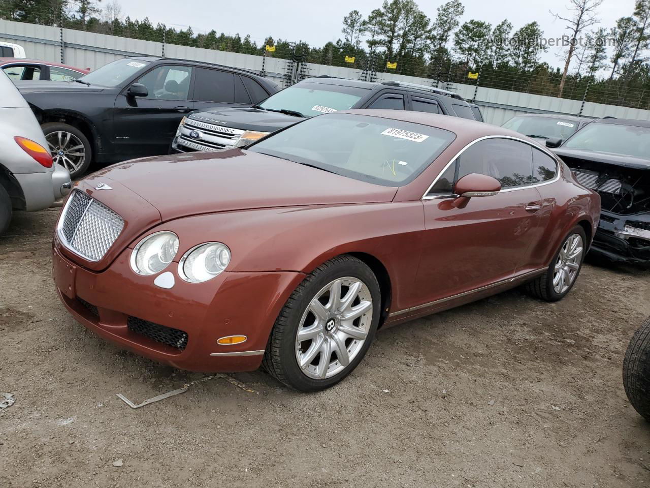 2007 Bentley Continental Gt Темно-бордовый vin: SCBCR73W57C046141