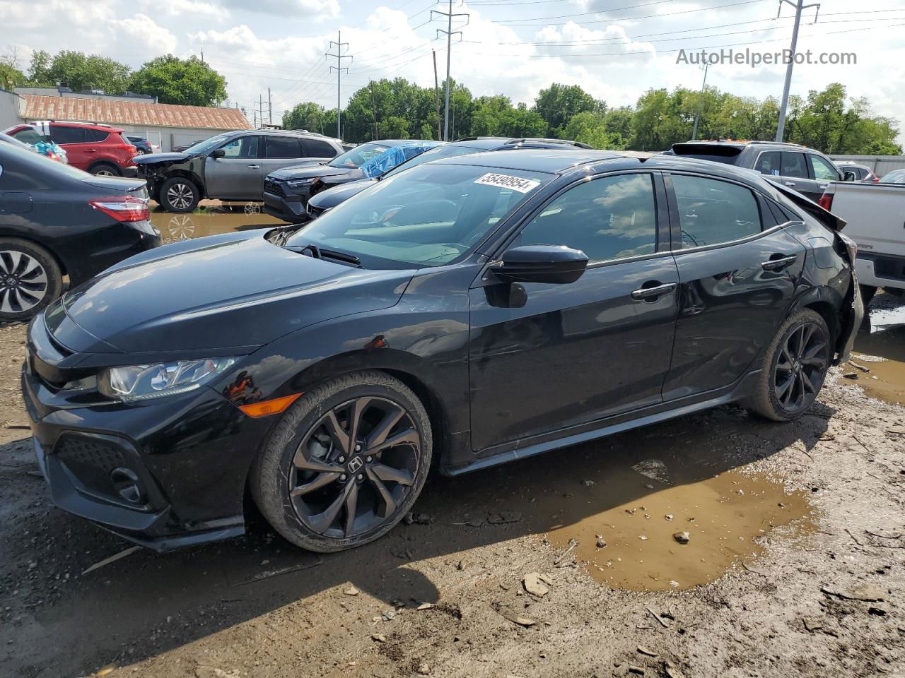 2019 Honda Civic Sport Черный vin: SHHFK7H45KU219026