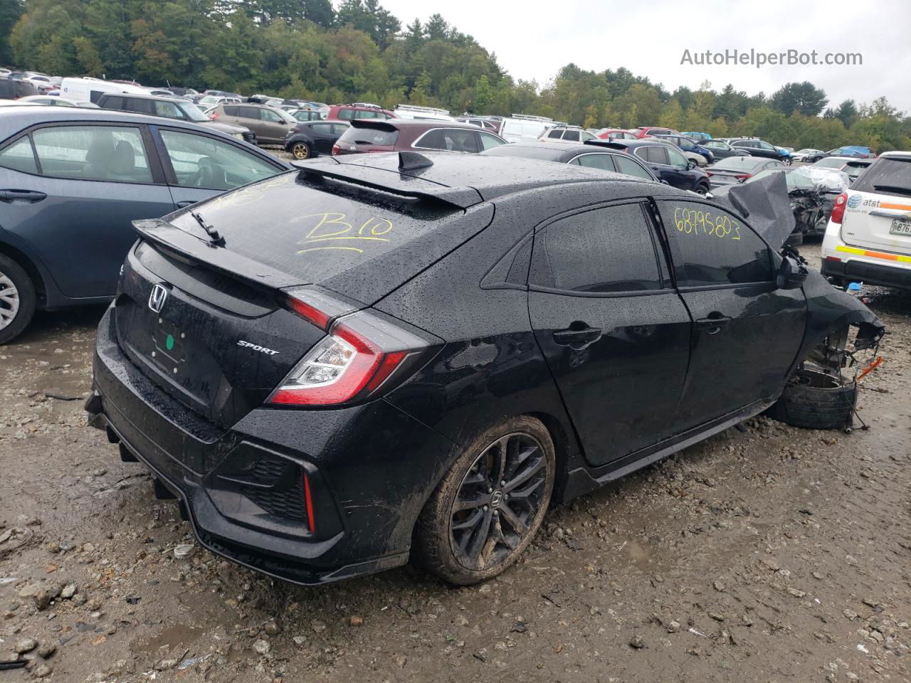 2020 Honda Civic Sport Черный vin: SHHFK7H45LU416814