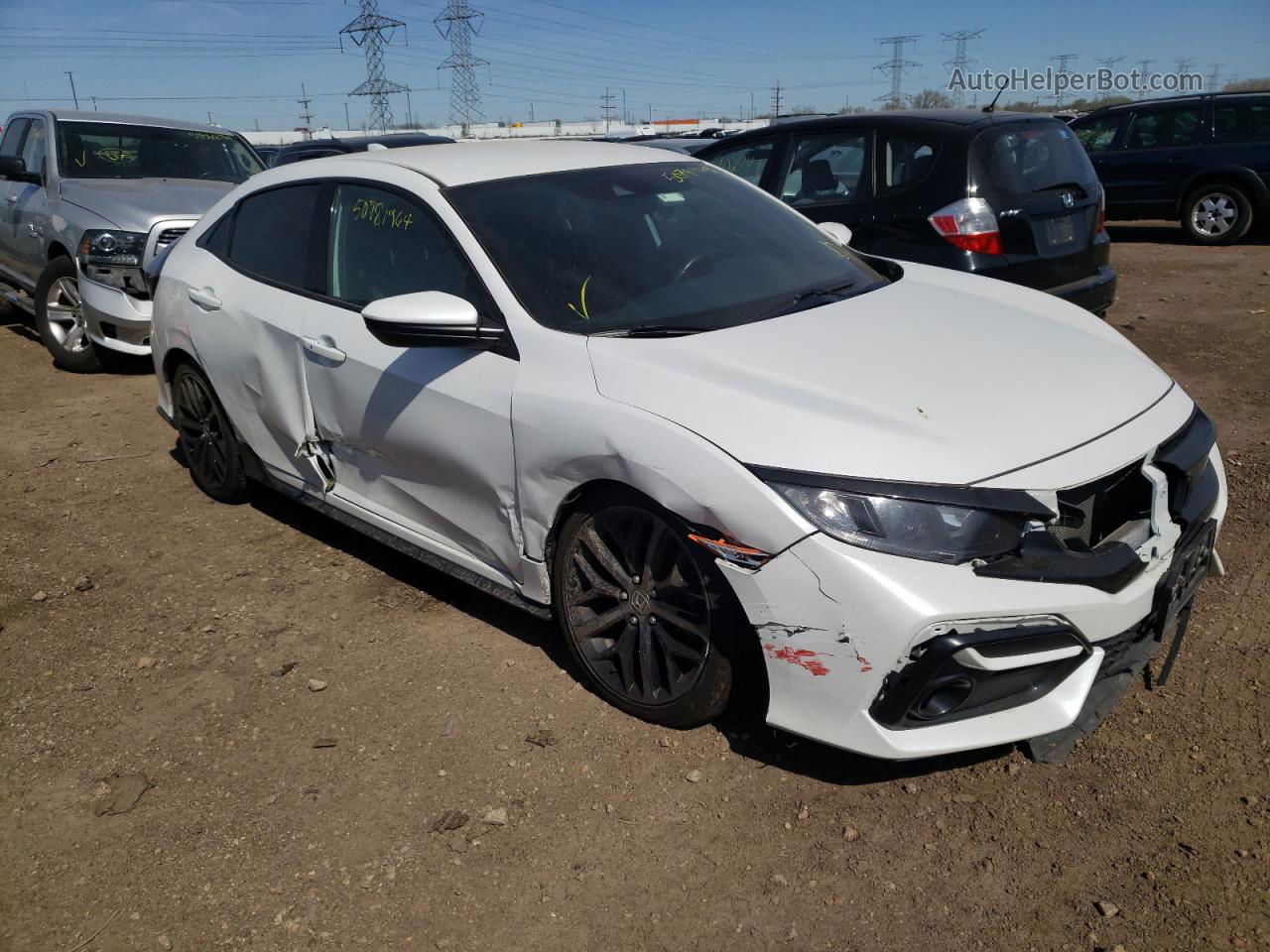 2020 Honda Civic Sport White vin: SHHFK7H47LU201662