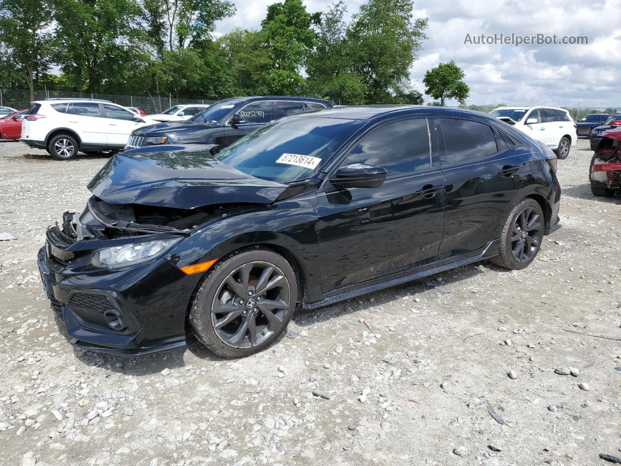 2019 Honda Civic Sport Черный vin: SHHFK7H49KU219028