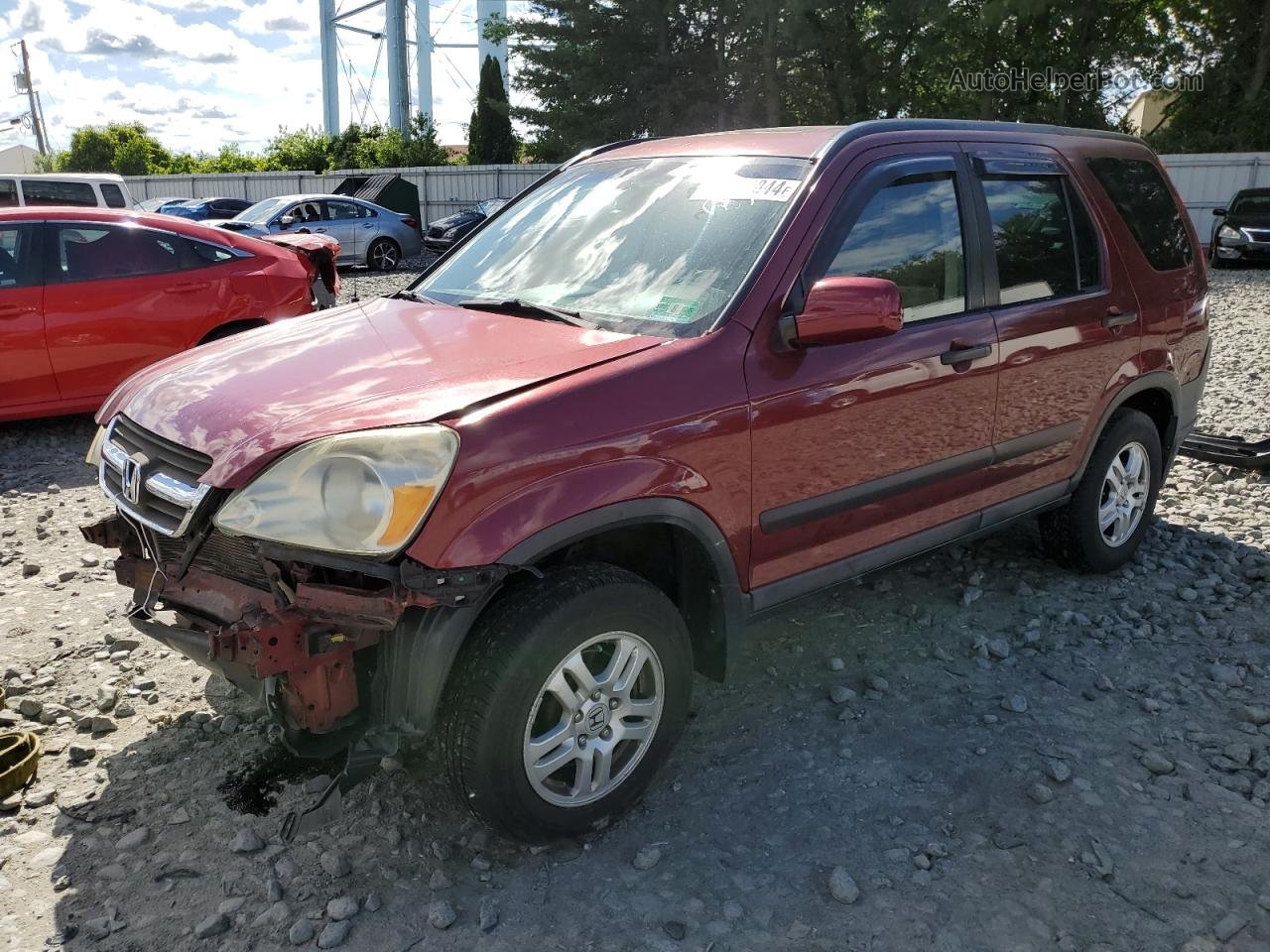 2004 Honda Cr-v Ex Red vin: SHSRD78804U245492