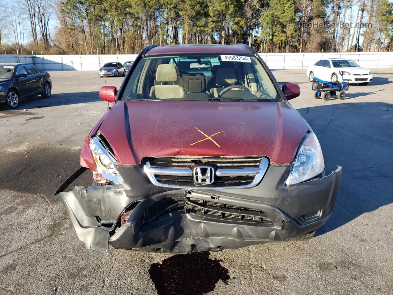 2004 Honda Cr-v Ex Burgundy vin: SHSRD78834U248970