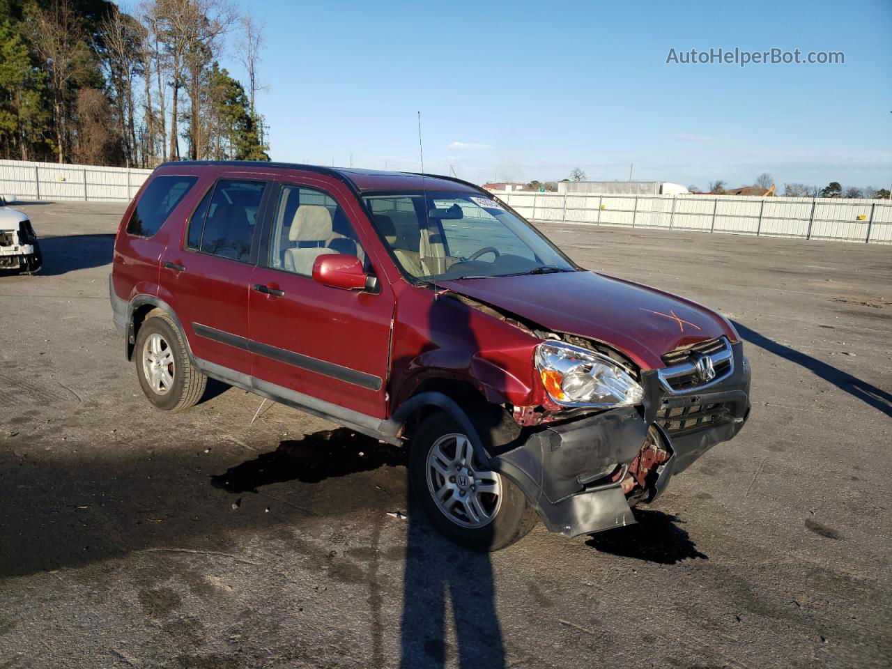 2004 Honda Cr-v Ex Burgundy vin: SHSRD78834U248970