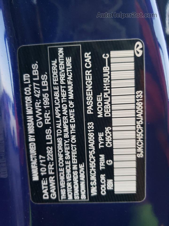 2018 Infiniti Qx30 Base Blue vin: SJKCH5CP5JA056133