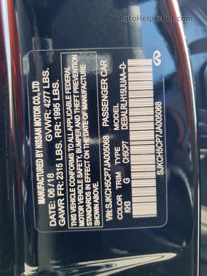 2018 Infiniti Qx30 Pure Черный vin: SJKCH5CP7JA005068