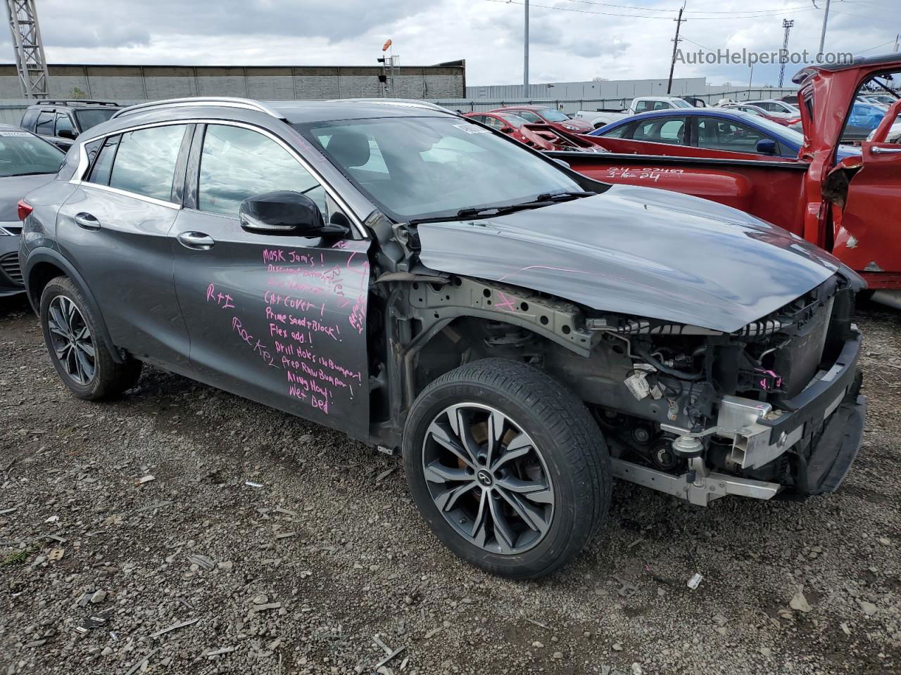 2018 Infiniti Qx30 Base Gray vin: SJKCH5CR2JA059525