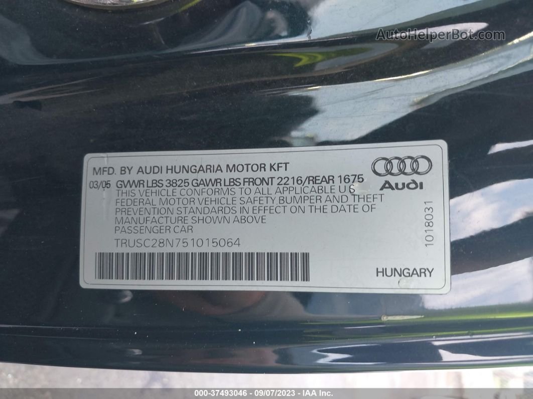 2005 Audi Tt   Green vin: TRUSC28N751015064