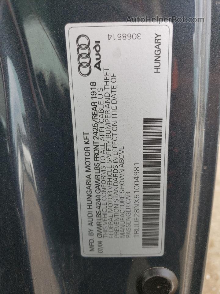 2005 Audi Tt 3.2 Gray vin: TRUUF28NX51004981