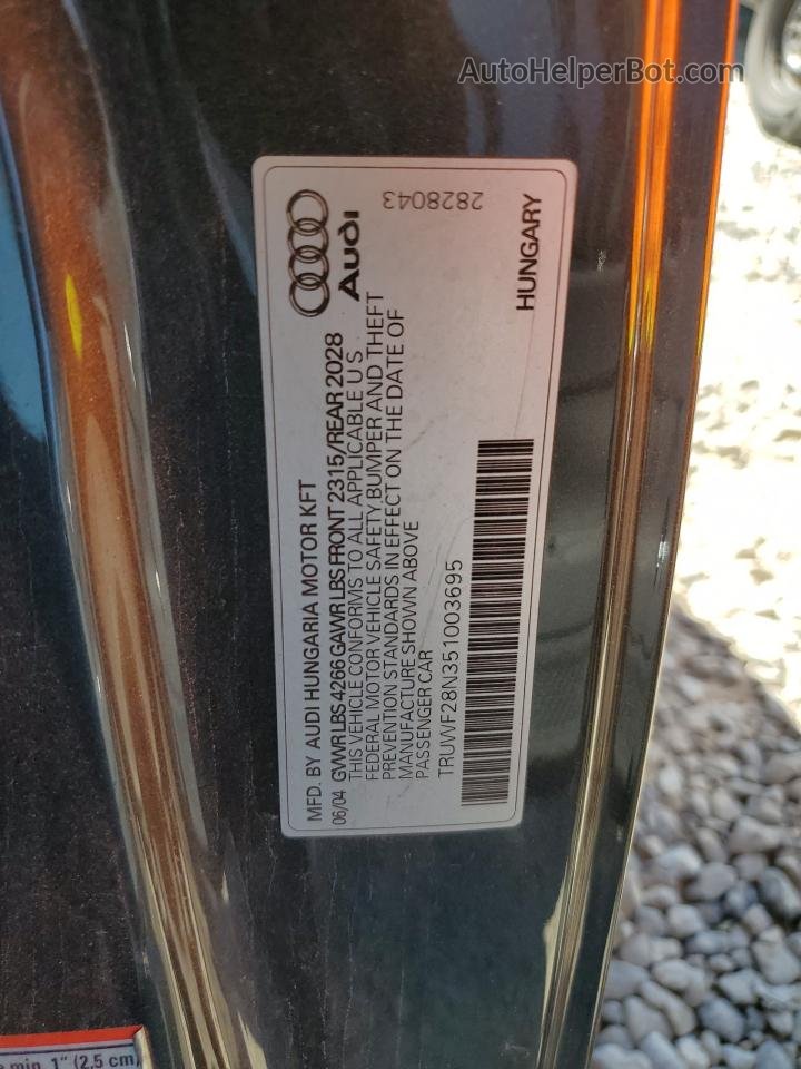 2005 Audi Tt 3.2 Quattro Gray vin: TRUWF28N351003695