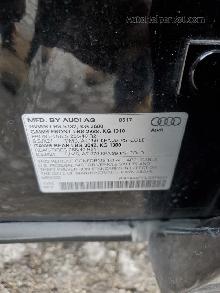 2018 Audi Sq5 Premium Plus Черный vin: WA1A4AFY3J2018424