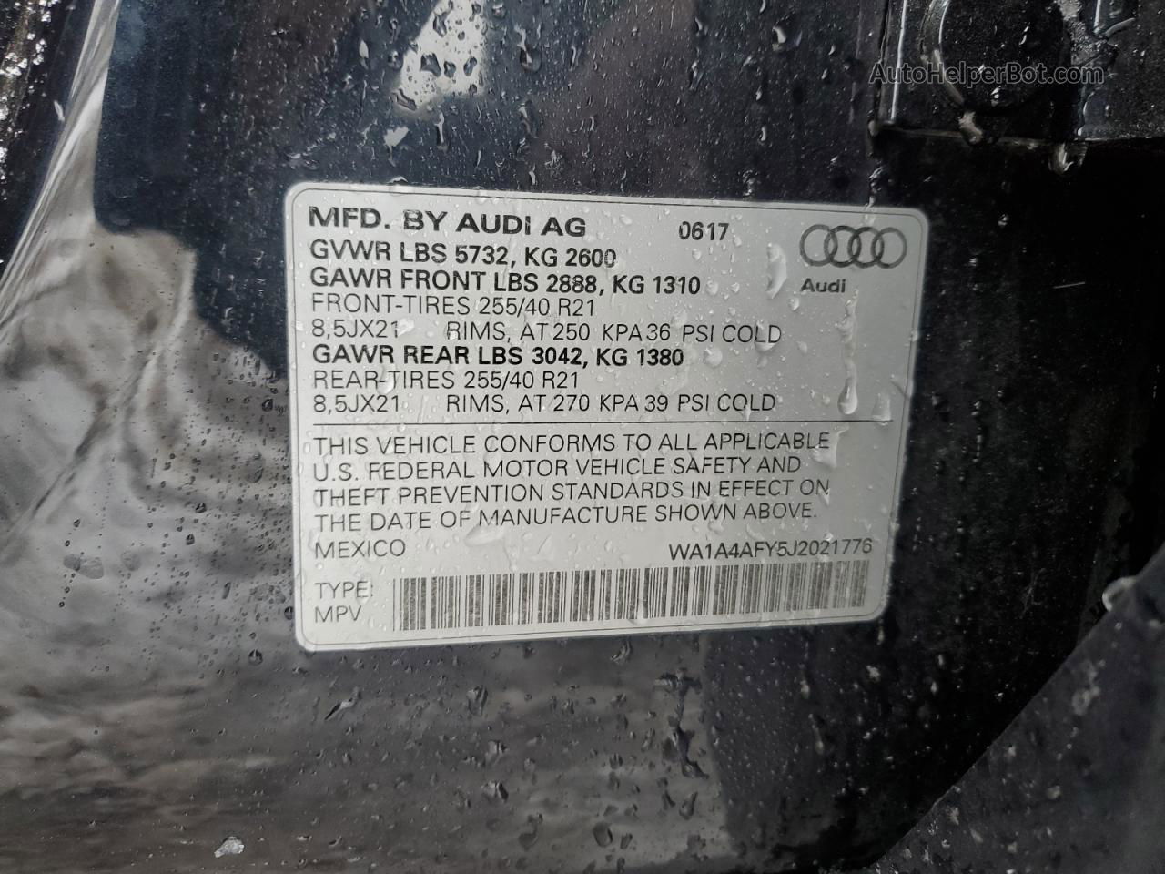 2018 Audi Sq5 Premium Plus Угольный vin: WA1A4AFY5J2021776