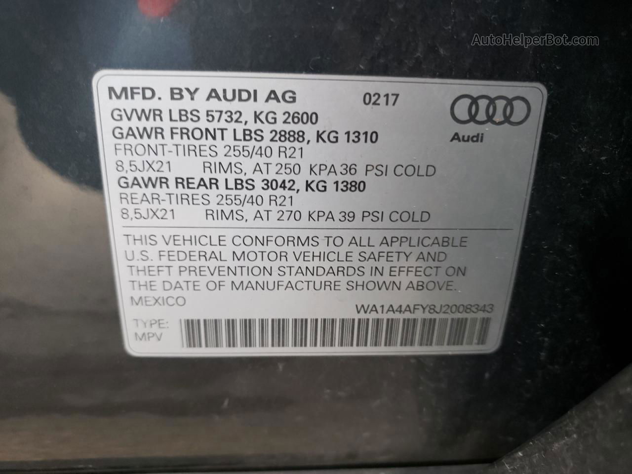 2018 Audi Sq5 Premium Plus Gray vin: WA1A4AFY8J2008343