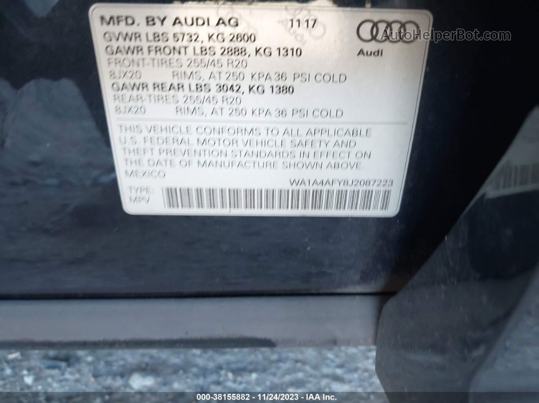 2018 Audi Sq5 3.0t Premium Plus Черный vin: WA1A4AFY8J2087223