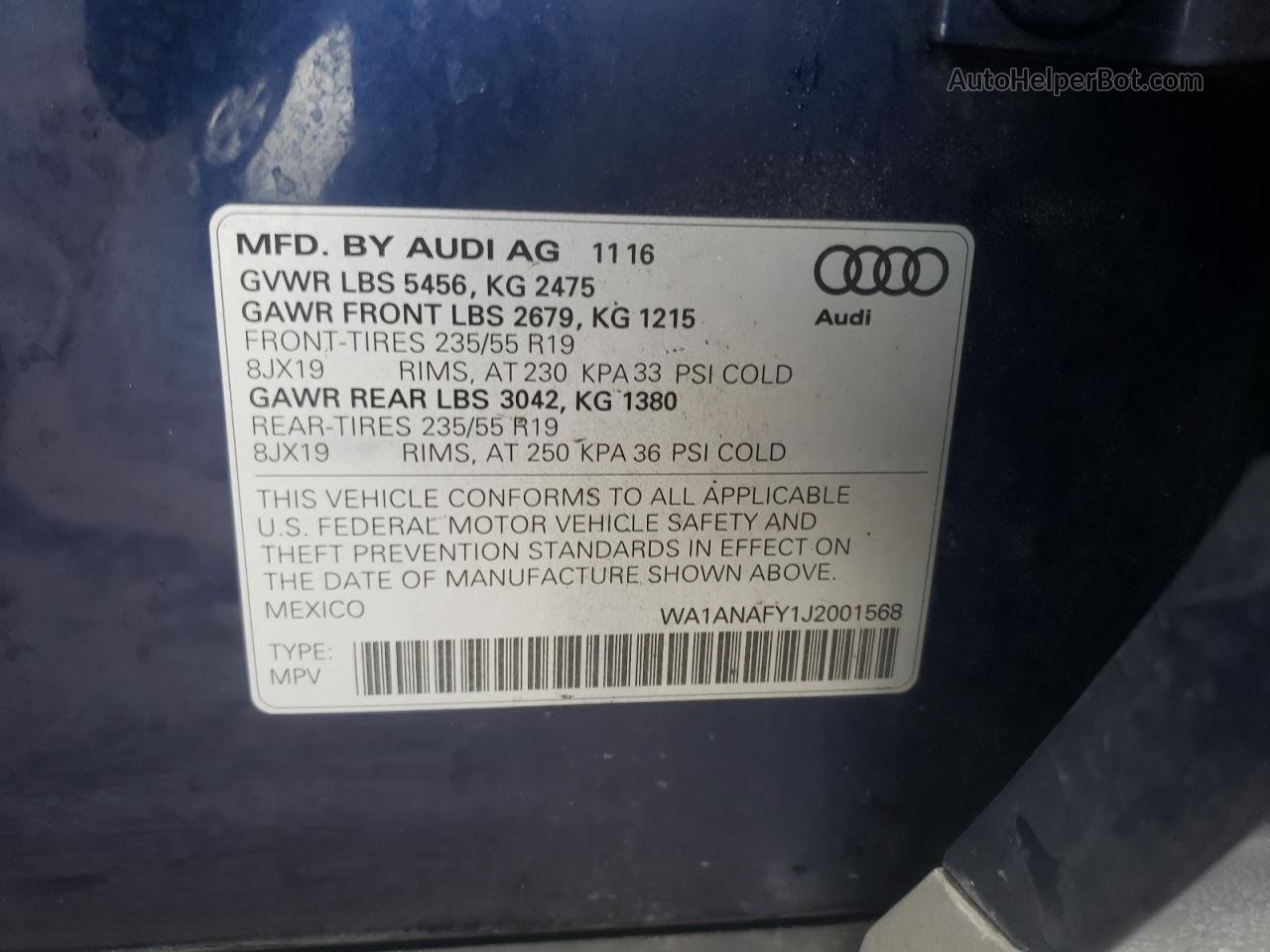 2018 Audi Q5 Premium Blue vin: WA1ANAFY1J2001568