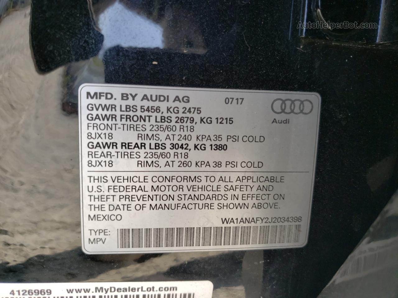 2018 Audi Q5 Premium Black vin: WA1ANAFY2J2034398