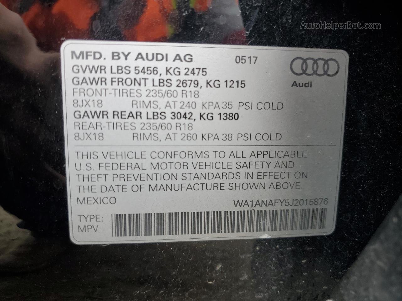 2018 Audi Q5 Premium Black vin: WA1ANAFY5J2015876
