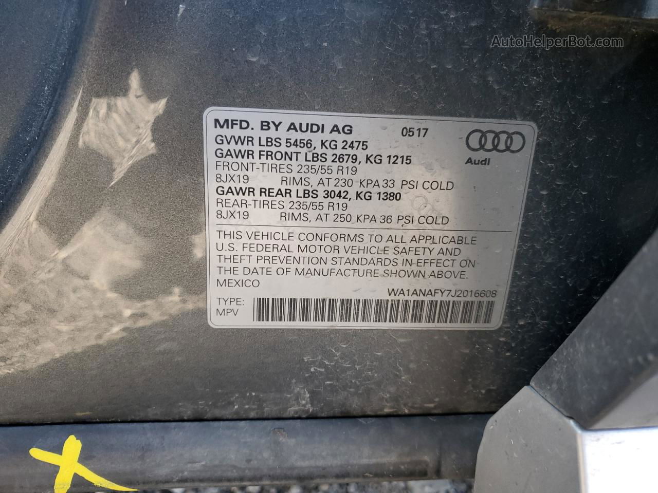 2018 Audi Q5 Premium Серый vin: WA1ANAFY7J2016608