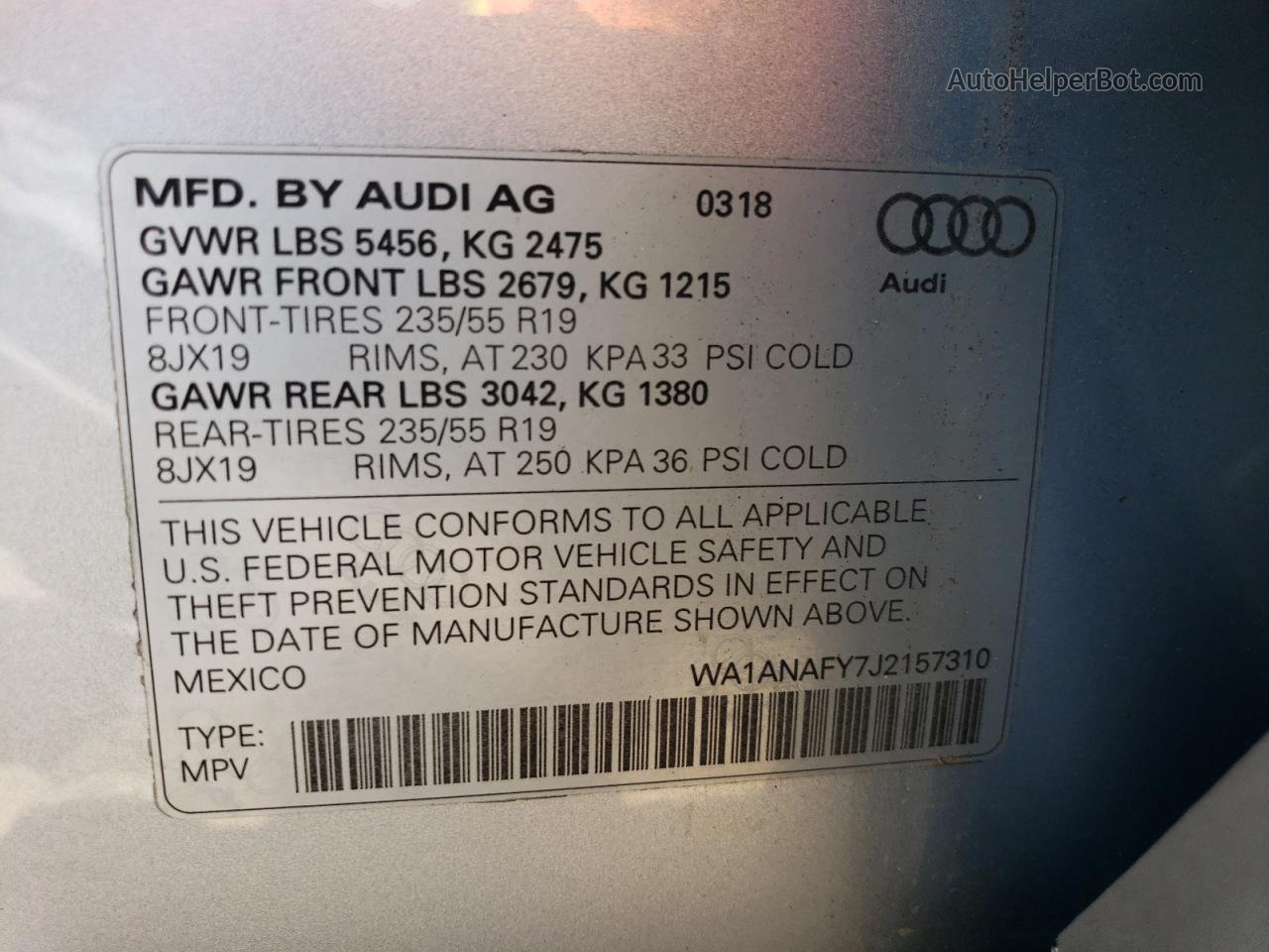 2018 Audi Q5 Premium Silver vin: WA1ANAFY7J2157310