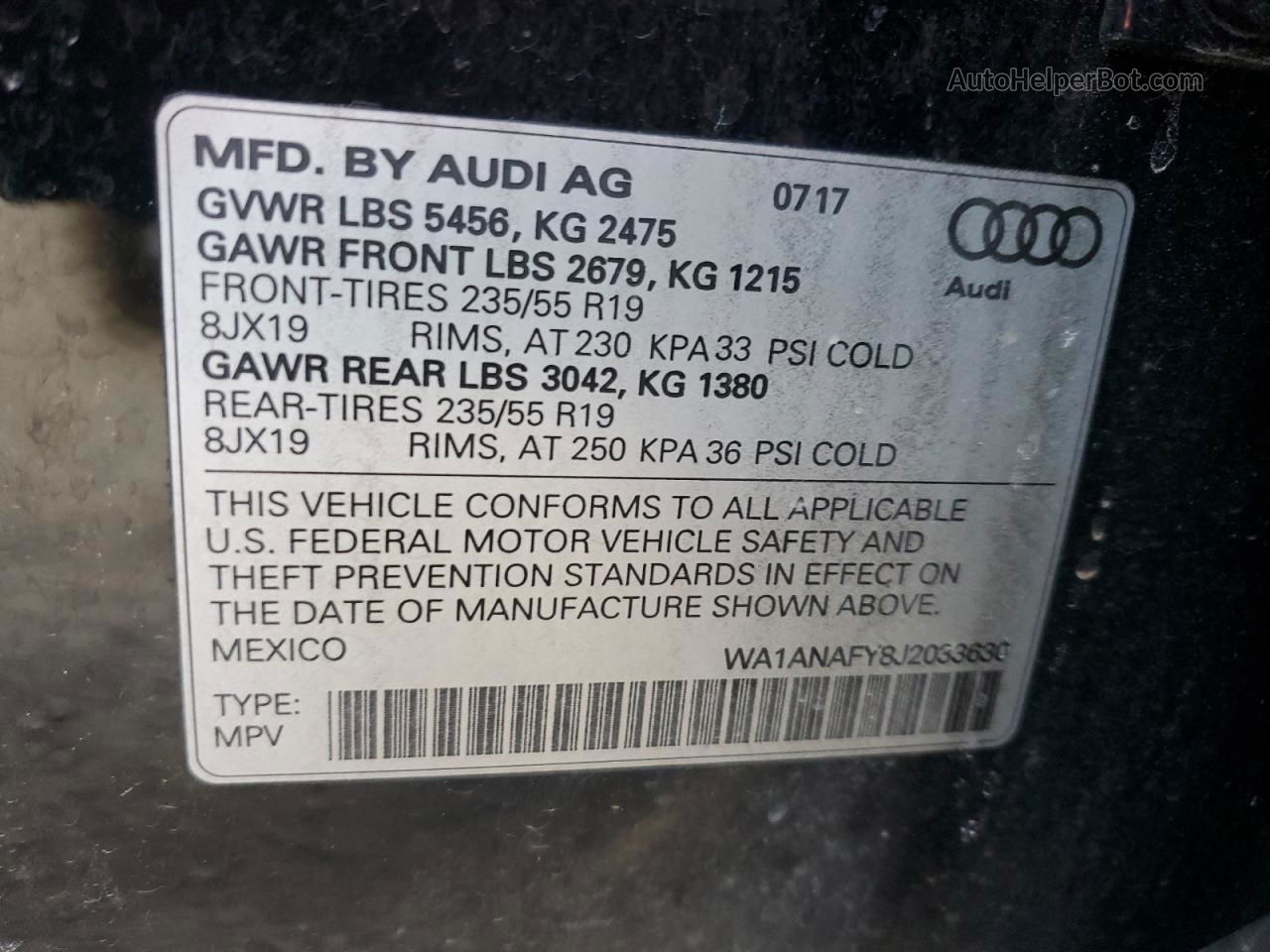 2018 Audi Q5 Premium Черный vin: WA1ANAFY8J2033630