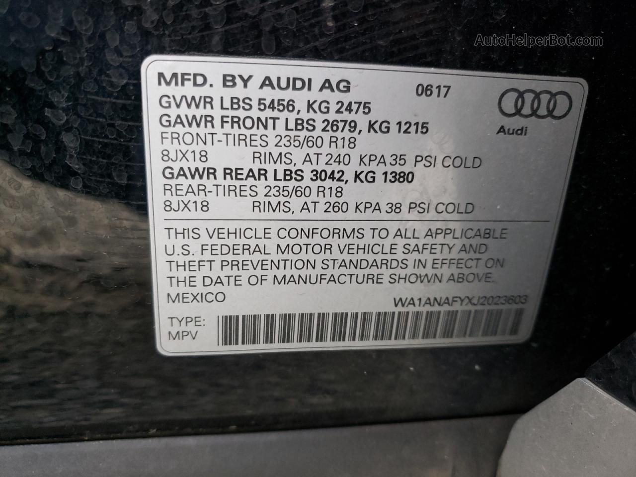 2018 Audi Q5 Premium Black vin: WA1ANAFYXJ2023603