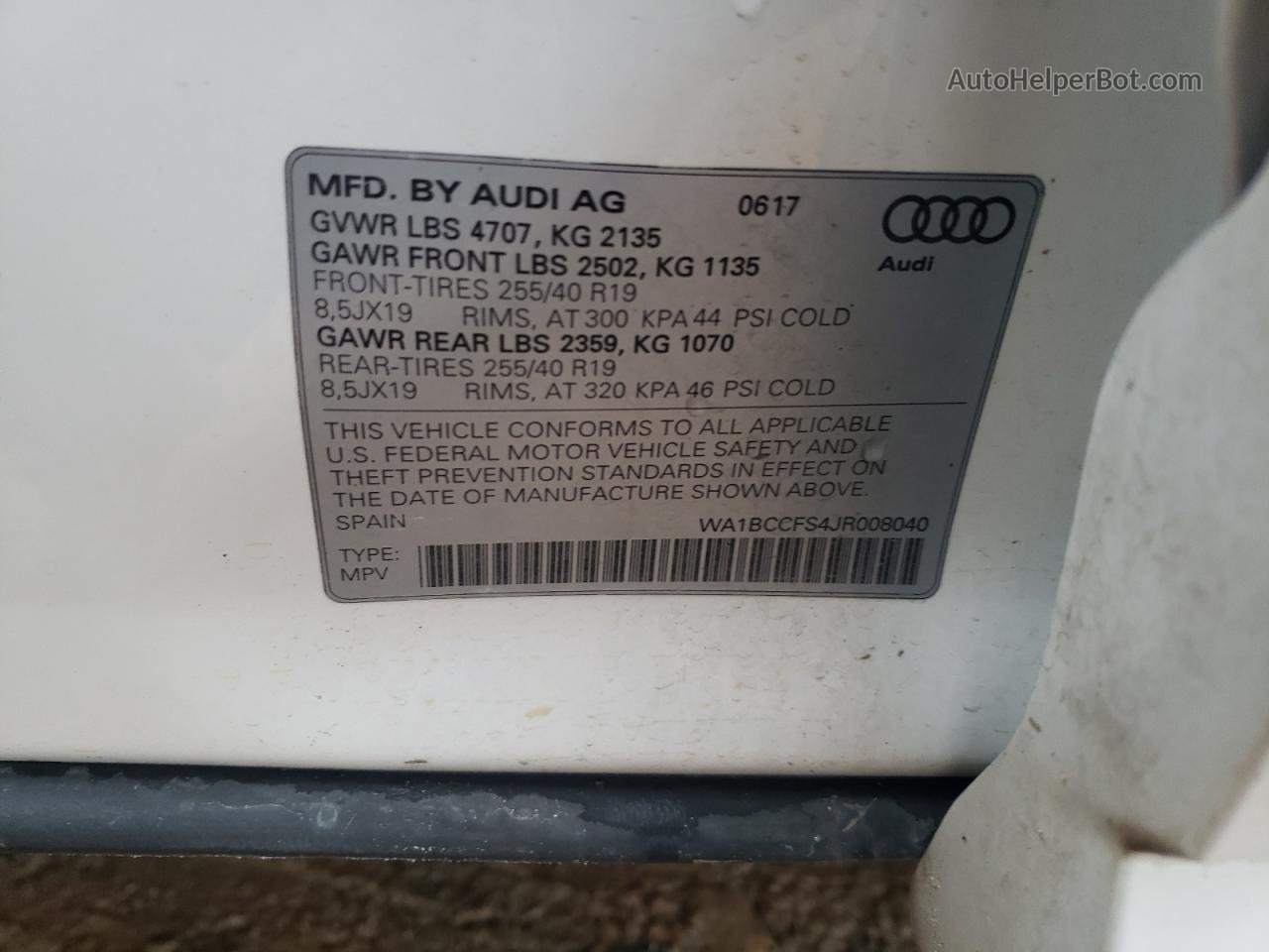 2018 Audi Q3 Premium White vin: WA1BCCFS4JR008040