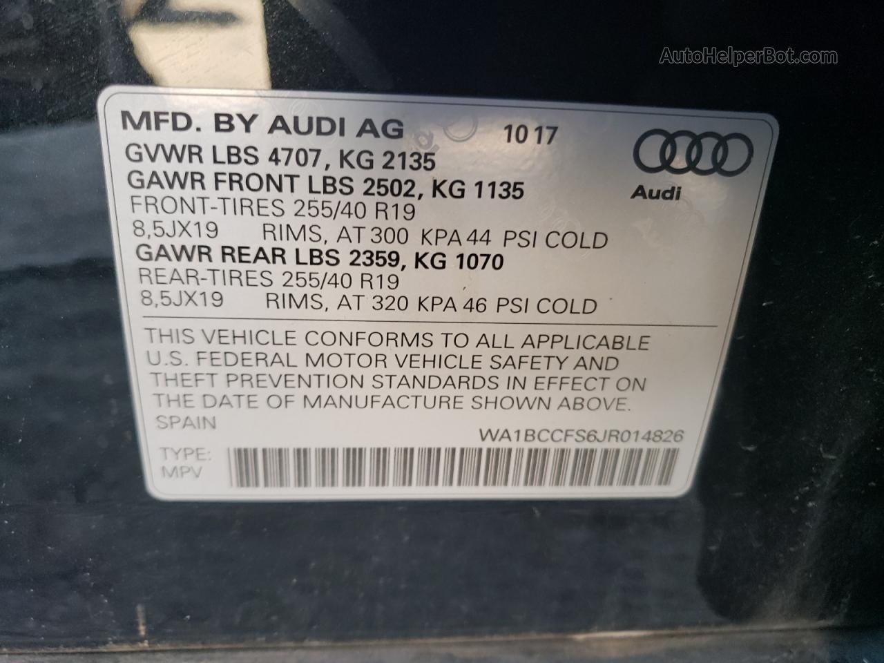 2018 Audi Q3 Premium Black vin: WA1BCCFS6JR014826