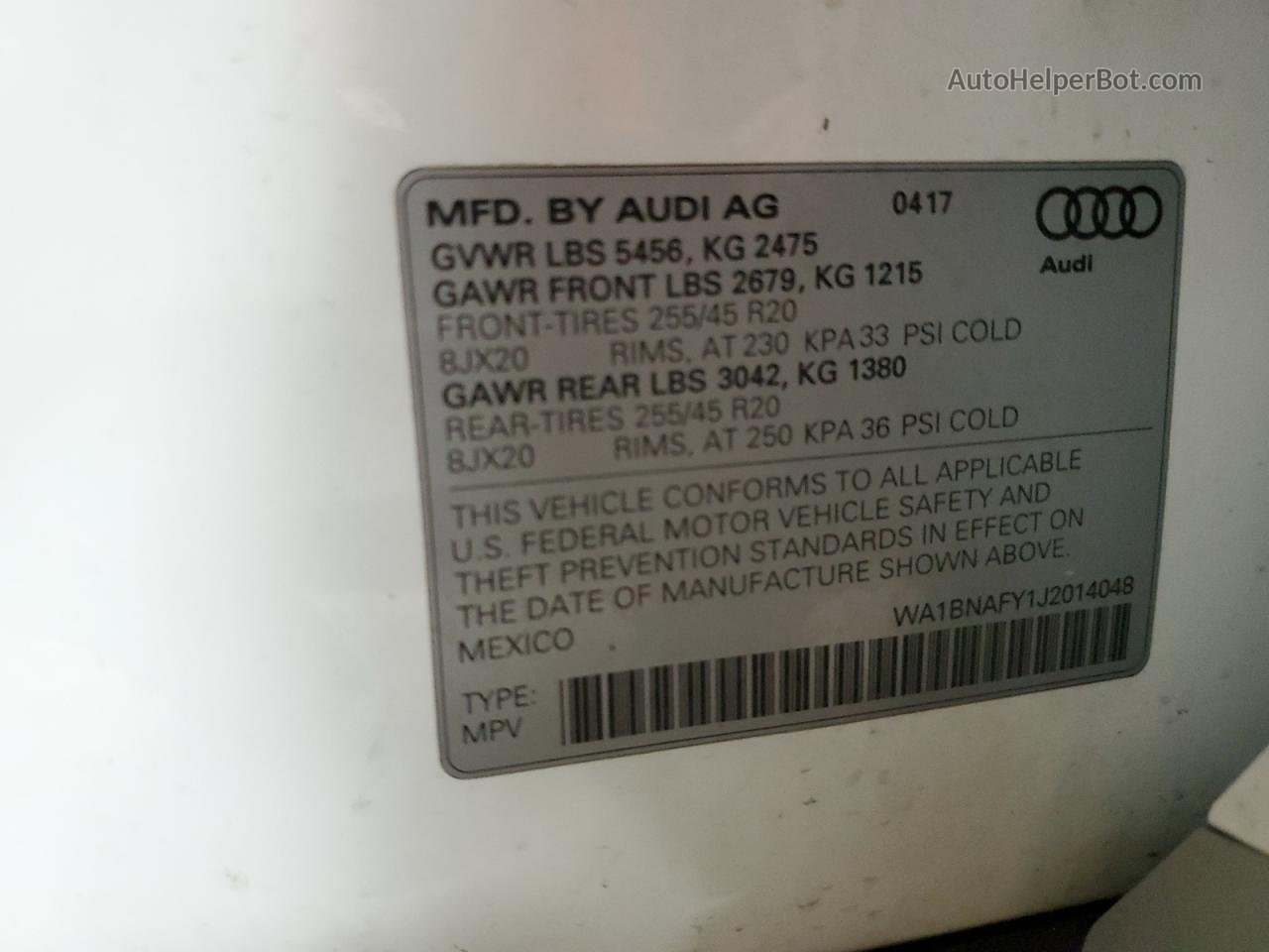 2018 Audi Q5 Premium Plus Белый vin: WA1BNAFY1J2014048