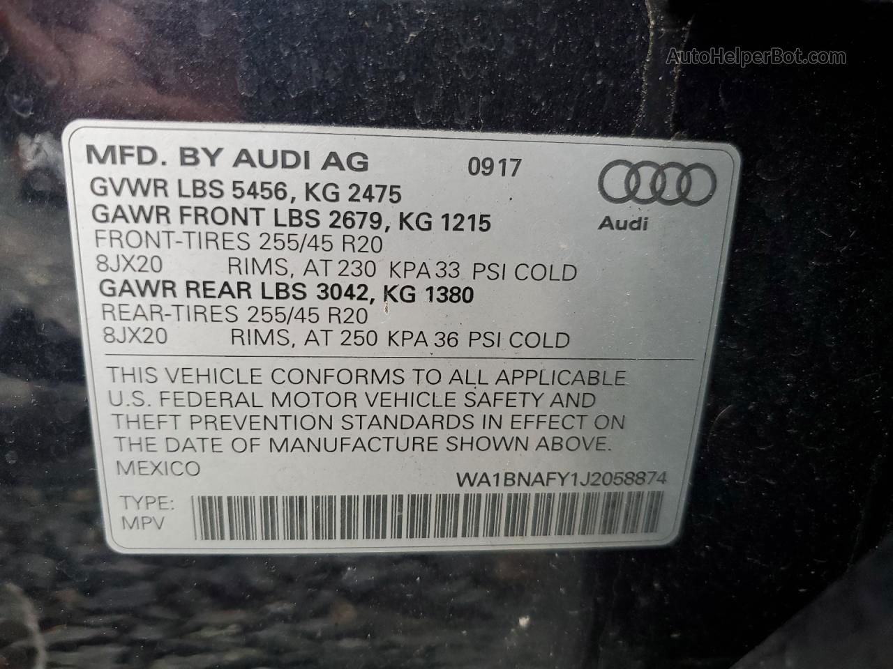 2018 Audi Q5 Premium Plus Синий vin: WA1BNAFY1J2058874