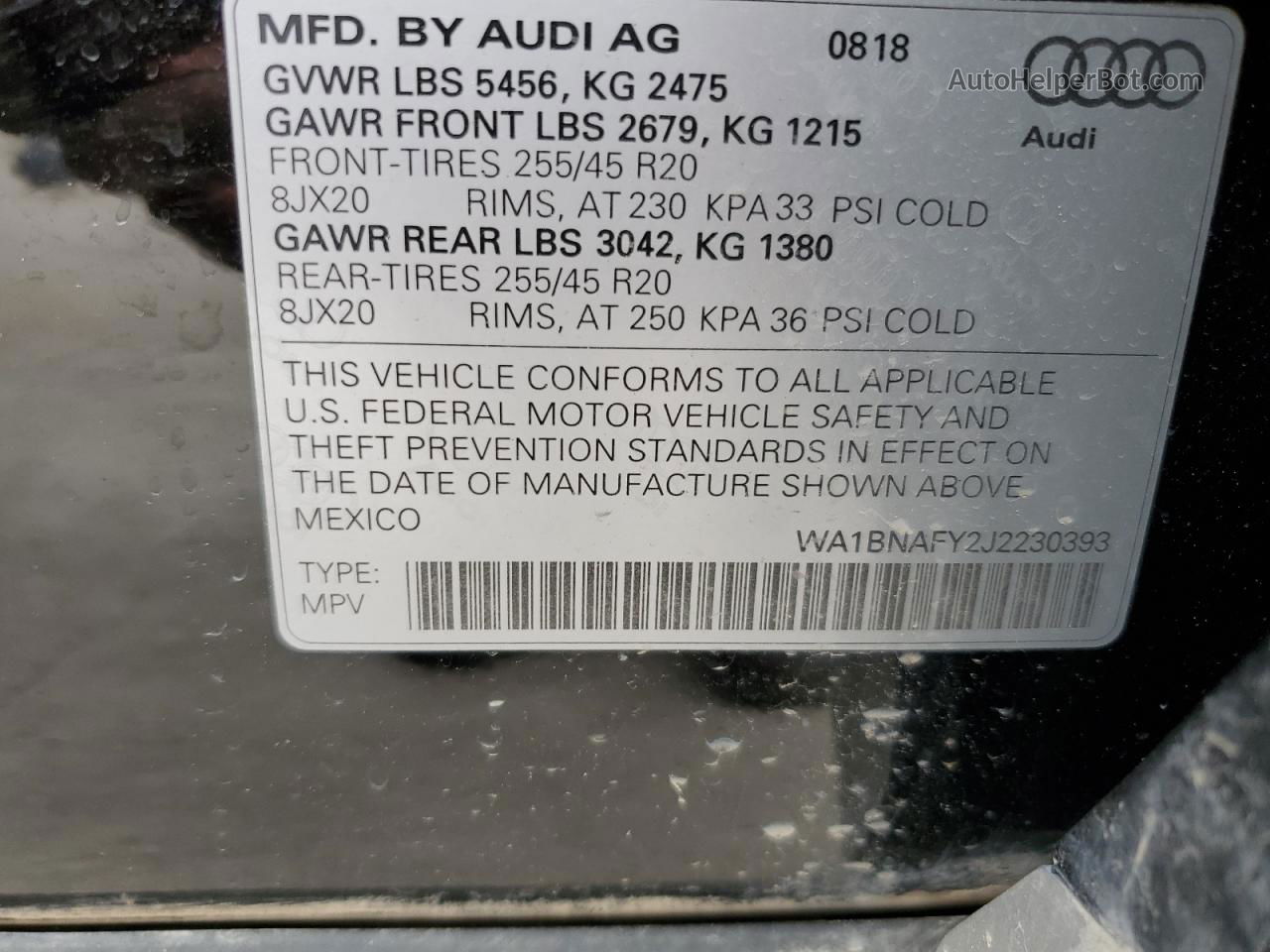 2018 Audi Q5 Premium Plus Black vin: WA1BNAFY2J2230393
