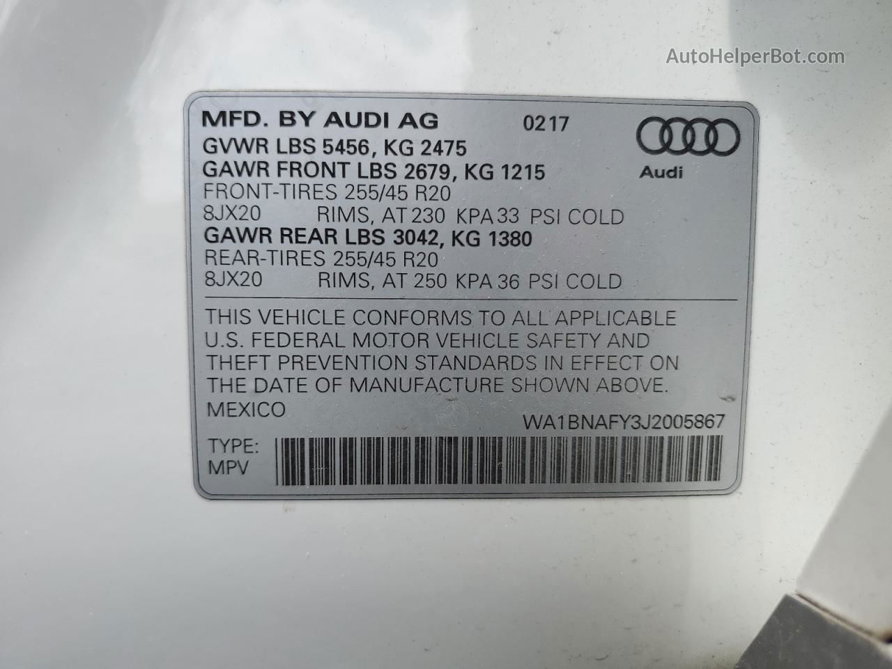 2018 Audi Q5 Premium Plus Белый vin: WA1BNAFY3J2005867