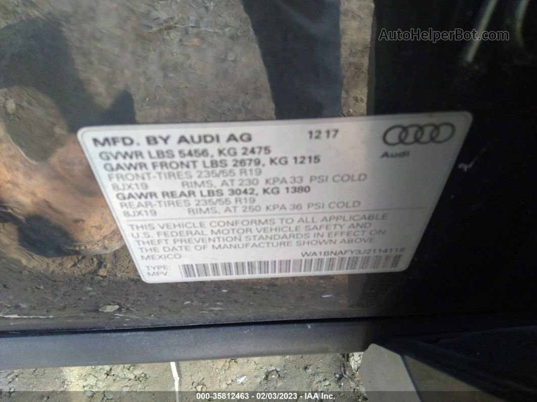 2018 Audi Q5 2.0t Tech Premium/2.0t Premium Black vin: WA1BNAFY3J2114118