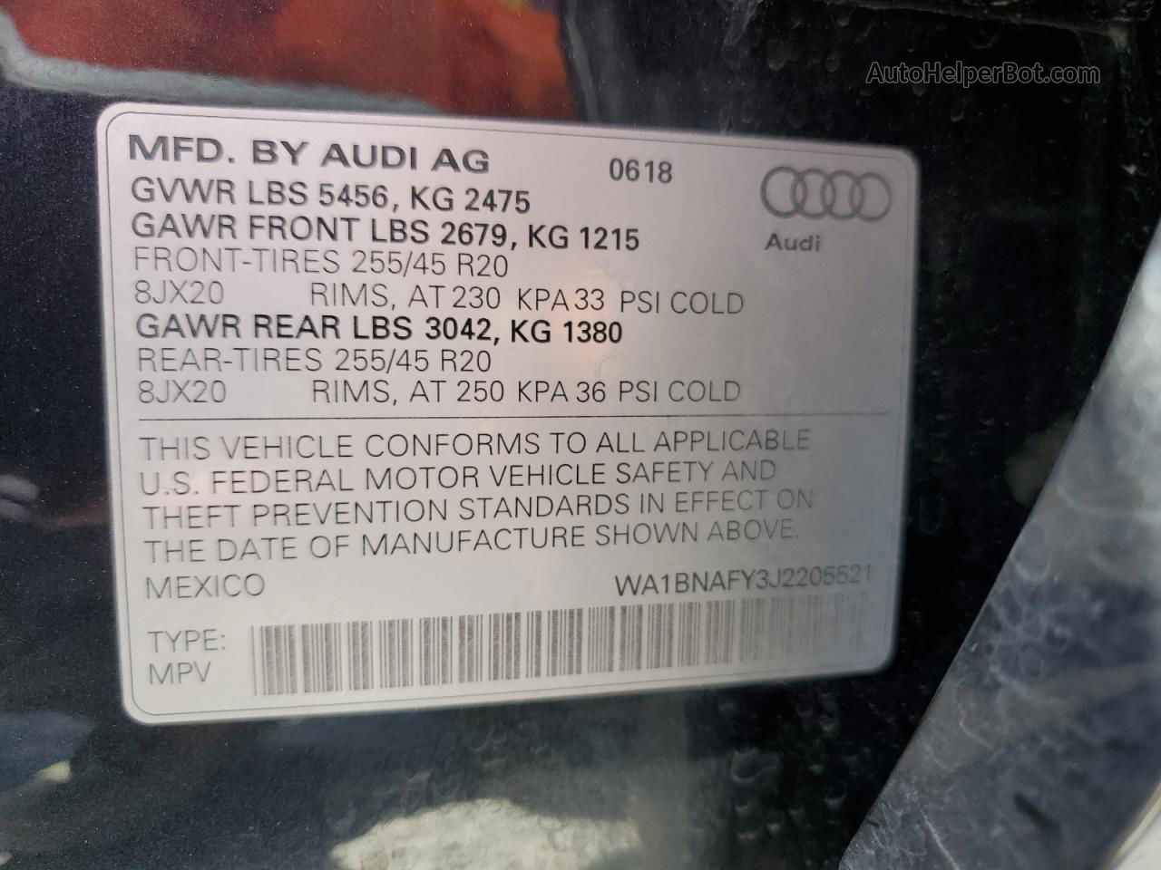 2018 Audi Q5 Premium Plus Черный vin: WA1BNAFY3J2205521