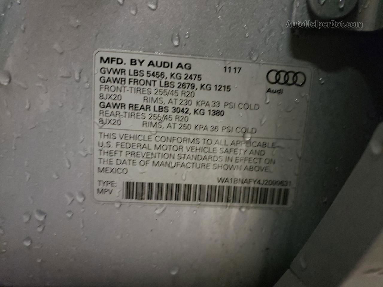 2018 Audi Q5 Premium Plus Silver vin: WA1BNAFY4J2099631
