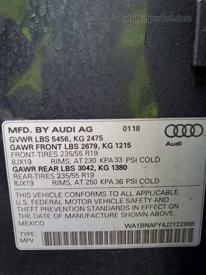 2018 Audi Q5 Premium Plus Blue vin: WA1BNAFY4J2122888