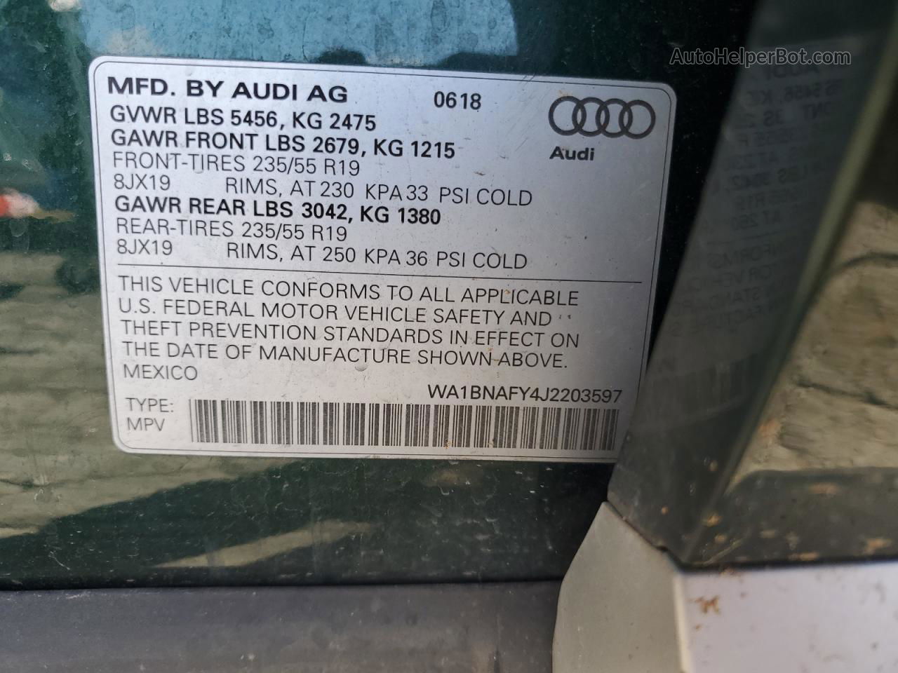 2018 Audi Q5 Premium Plus Green vin: WA1BNAFY4J2203597