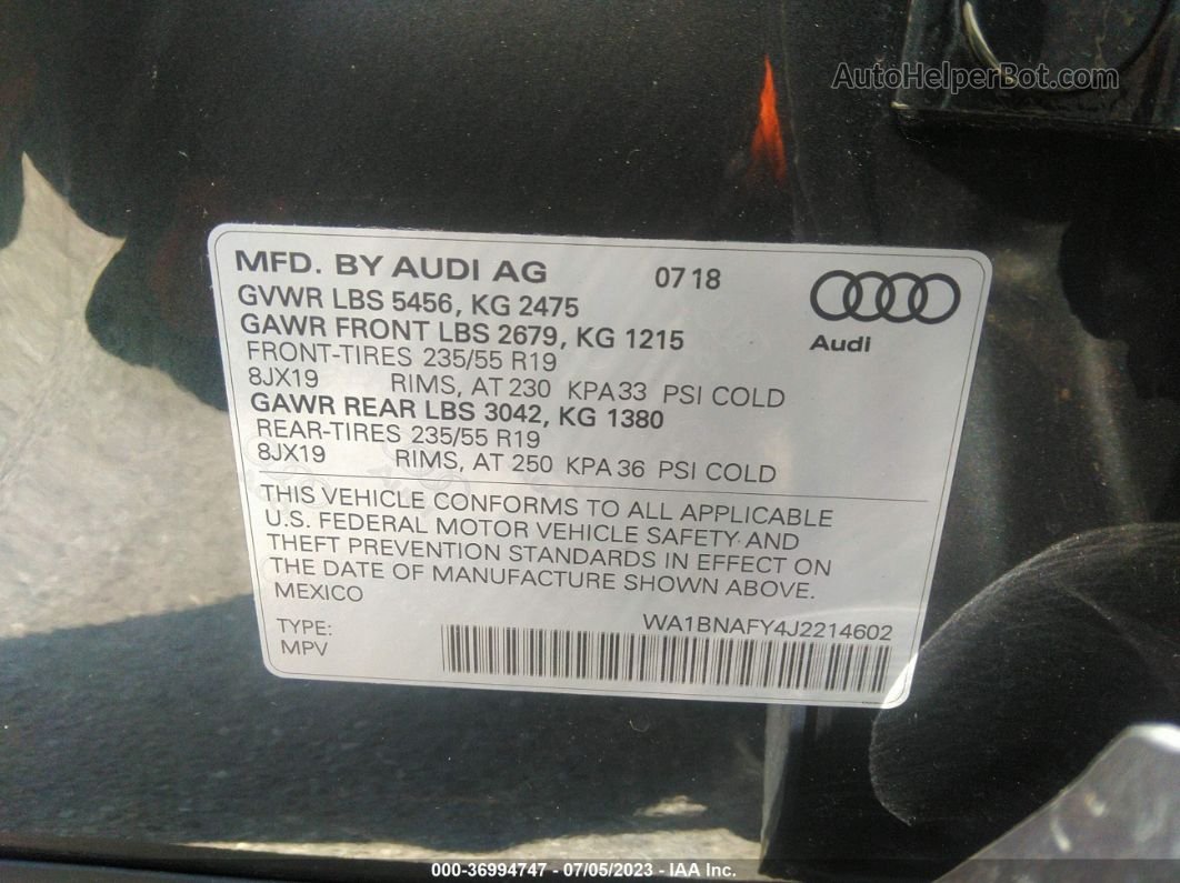 2018 Audi Q5 Premium Plus Черный vin: WA1BNAFY4J2214602
