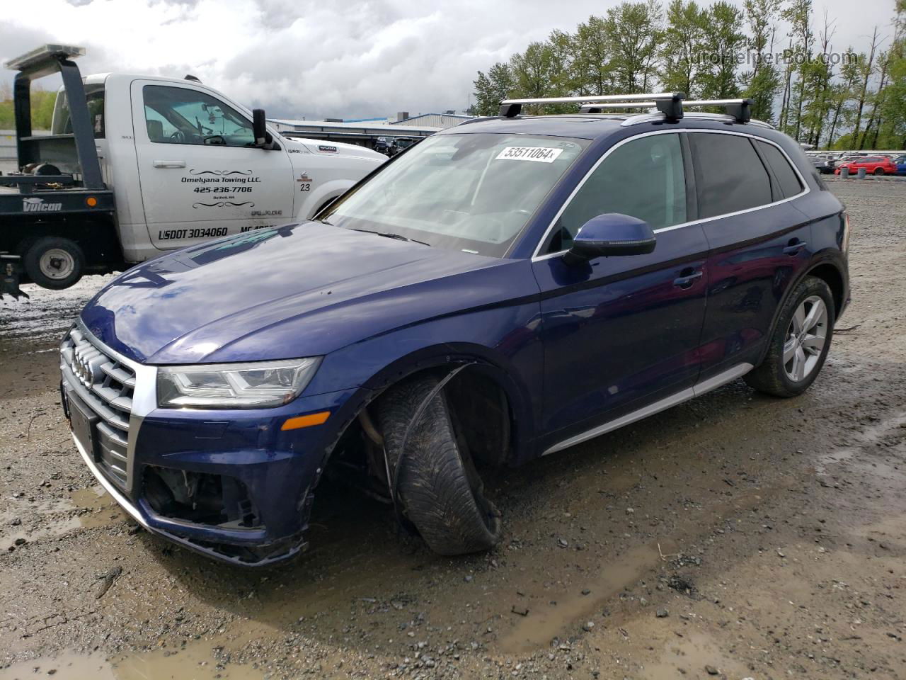 2018 Audi Q5 Premium Plus Синий vin: WA1BNAFY4J2234395