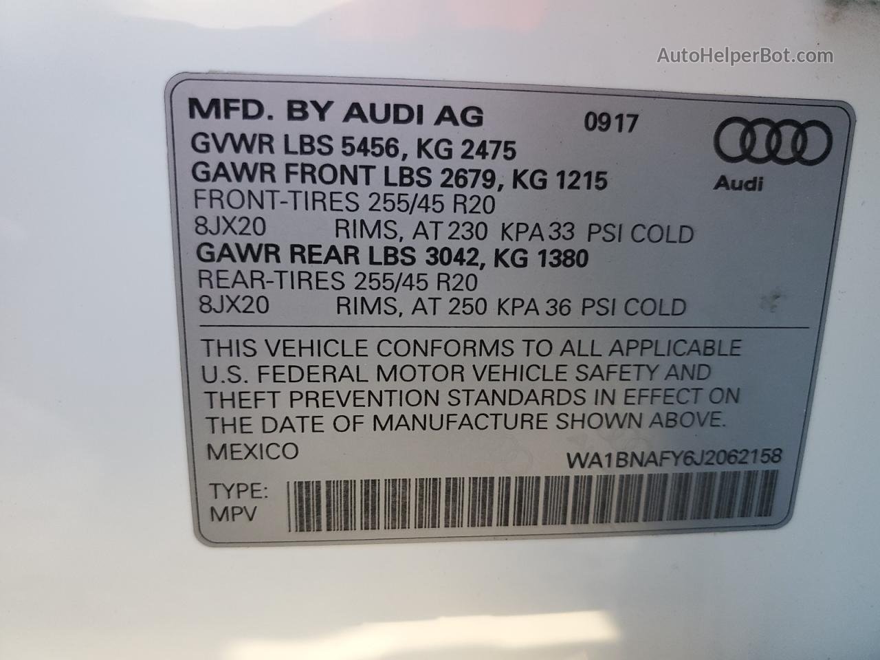 2018 Audi Q5 Premium Plus White vin: WA1BNAFY6J2062158
