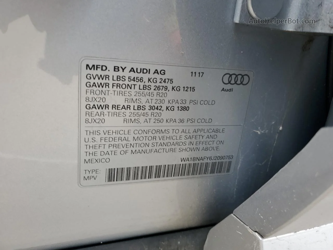 2018 Audi Q5 Premium Plus Silver vin: WA1BNAFY6J2090753