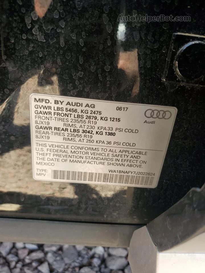 2018 Audi Q5 Premium Plus Black vin: WA1BNAFY7J2022624