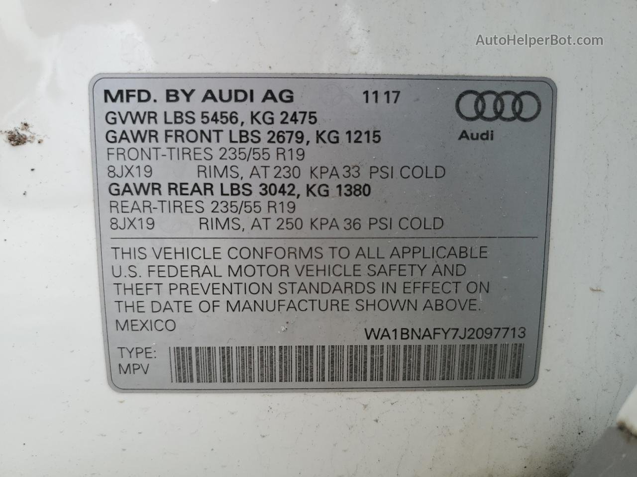 2018 Audi Q5 Premium Plus White vin: WA1BNAFY7J2097713