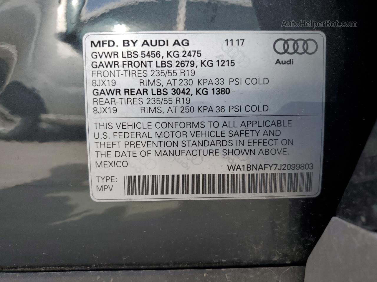 2018 Audi Q5 Premium Plus Gray vin: WA1BNAFY7J2099803